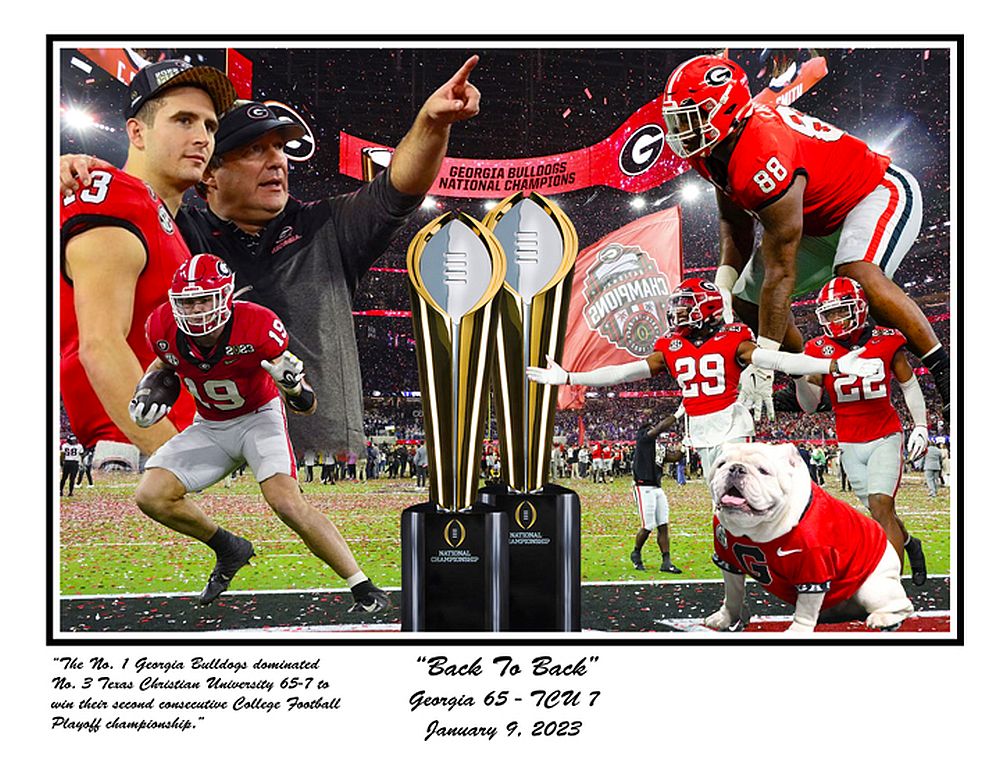 Back to Back UGA Championships print The Beveled Edge