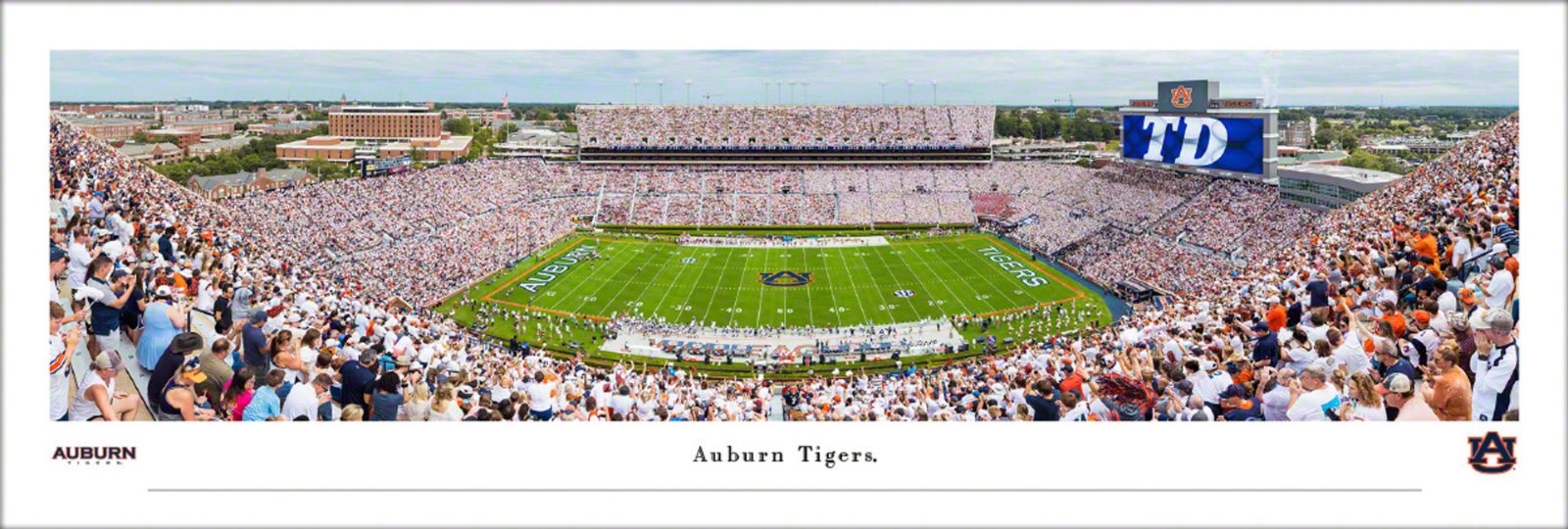 Auburn Panoramic White Out Stadium print The Beveled Edge