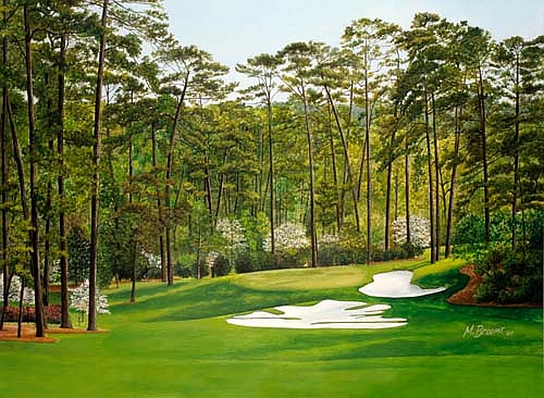 Augusta National Golf Club Camelia Hole #10 print | The Beveled Edge